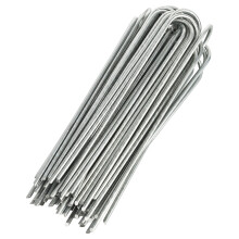GardenMate Pack of 400 x 200mm multi-purpose steel Garden Securing Pegs - Ideal for hard floors - Made of 3.8mm thick galvanised steel wire