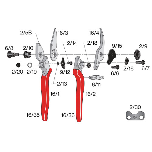 Felco Felco FELCO16 Secateurs, Red 1
