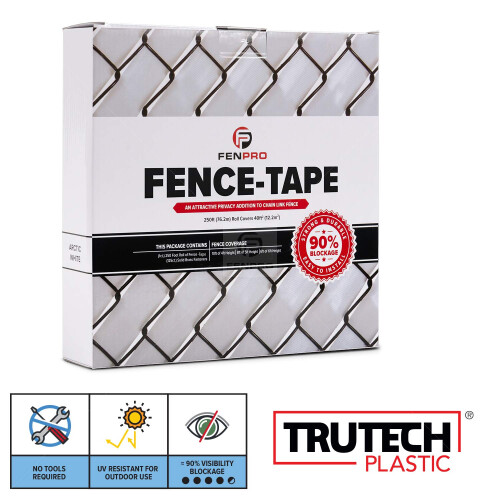 Fenpro Chain Link Fence Privacy Tape (Arctic White) 2