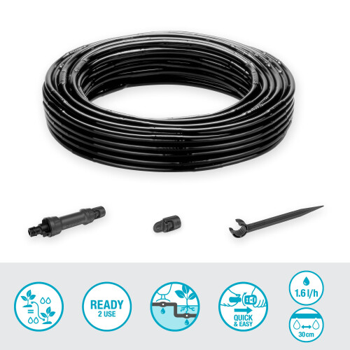 Gardena Gardena Micro-Drip-System Drip Irrigation Set Hedges/Bushes (25 m): Starter set, ready to use, water-saving irrigation system, simple & flexible 1