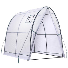 Ohuhu Portable Tunnel Greenhouse Outdoor: Heavy Duty Walk in Green House with Mesh Windows Durable Plastic PE Cover for Outside, 1.8x1.8x2m, White