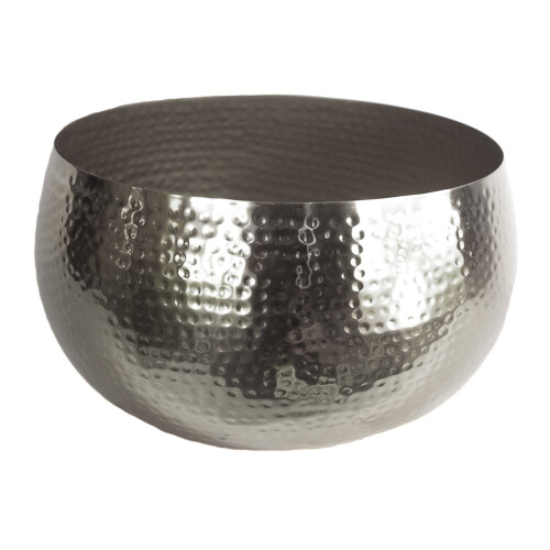 Leaf Leaf Large Straight Edge Hammered Metal Planter, Silver, 32cm x 20cm