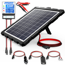POWOXI-Upgraded-20W-Solar-Battery-Charger-Maintainer, External Smart 3-Stages PWM Charge Controller, 12V Solar Panel Trickle Charging Kit for Car,