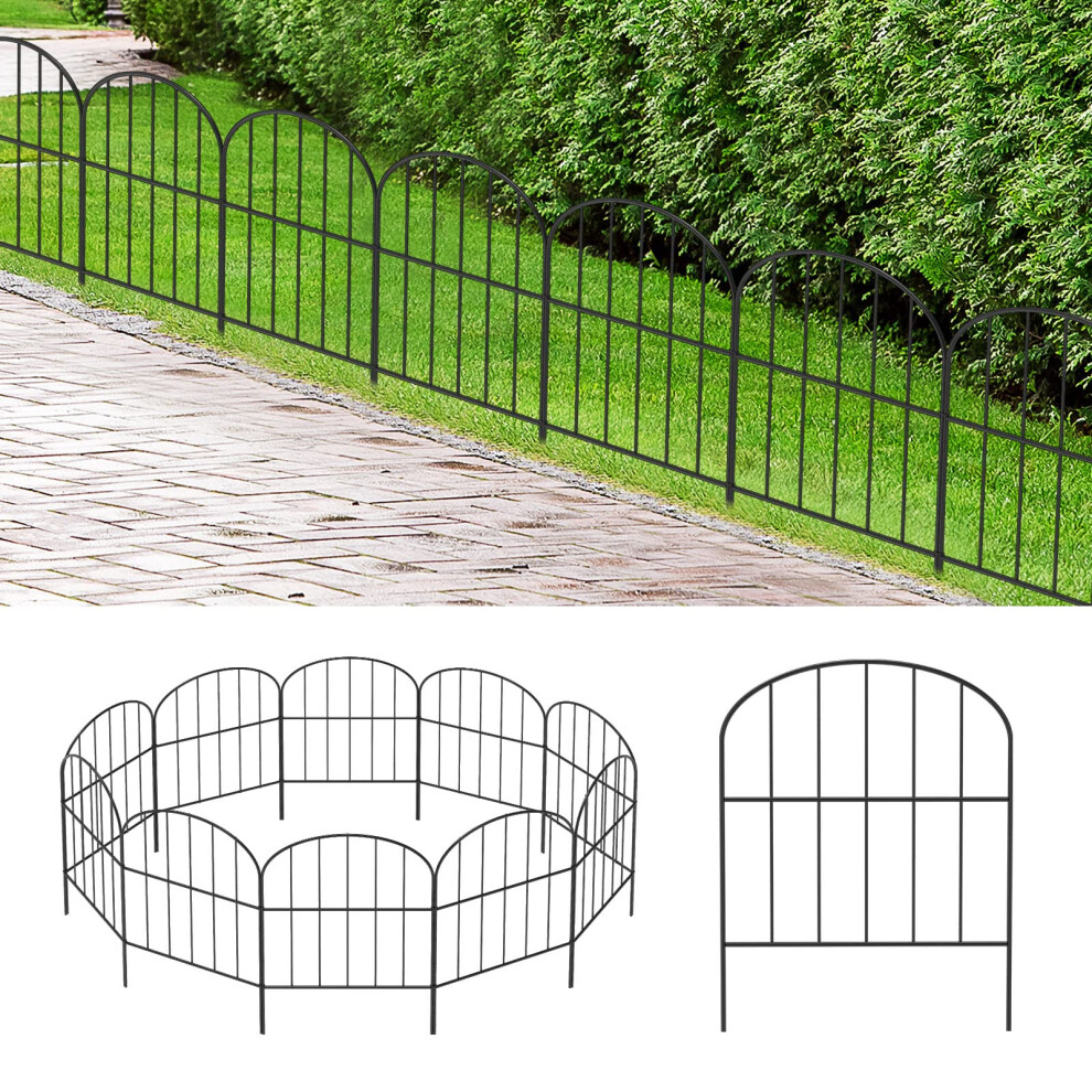 Ousheng Small Decorative Garden Fence, 10Ft (L) X 16.5In (H) Fencing, Rustproof Metal Wire Panel Border Animal Barrier For Dog, Flower Plant Edging 8000000782212