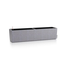 Lechuza BALCONERA Stone 80 Self Watering Planter Plastic Indoor/Outdoor Flower Plant Pot Table and Window Box with Drainage Hole H19 L79 W19 cm Stone