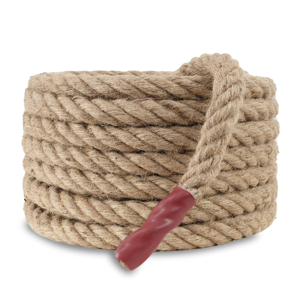 Emekian 30Mm Natural Thick Jute Rope, 15M Twisted 4 Strand Fiber Hemp Rope, Strong Jute Twine String For Gardening, Craft, Bundling, Camping, 8000000785190