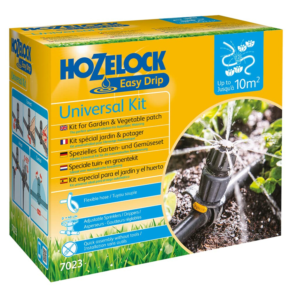 Hozelock - Universal Irrigation Kit : Ideal For Watering Borders, Flowerbeds And Vegetable Gardens, Easydrip Universal Drippers/Sprinklers, Supplied