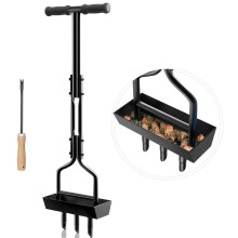 vanpein Lawn Aerator, Coring Manual Hollow Tine Aerator with Soil Column Collection Box, Core Aerating Tool, Heavy Duty Aeration for Compacted Soils