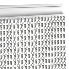 VerRich Dark Grey 90 x 200cm Aluminium Chain Curtain Door Fly Screens Metal Fly Curtain Insect Blinds Pest Control