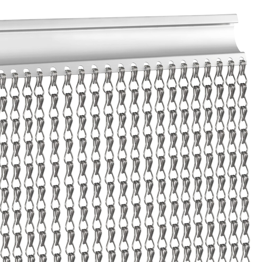 Photos - Climbing Gear VerRich Dark Grey 90 x 200cm Aluminium Chain Curtain Door Fly Screens Metal Fly Curtain Insect Blinds Pest Control