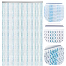 LYMMIYTC Chain Curtain Door Screens 90 x 200cm Aluminium Chain Curtain for Doorways Decoration, Metal Fly screens Insect Blinds Pest Control (Blue &