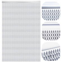 LYMMIYTC Chain Fly Screens 100 x 210cm Aluminium Chain Curtain for Doorways Decoration, Metal Fly screens Insect Blinds Pest Control (Grey)