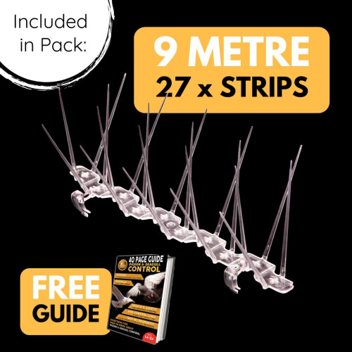 Defender Bird Spikes | Gutter Pack for Seagulls & Pigeons | Ready Assembled | 9 Metre Pack 1