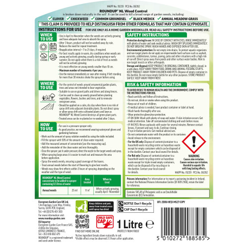 Roundup Roundup Naturals Weed Killer, Concentrate (Glyphosate-Free), 1 Litre 1