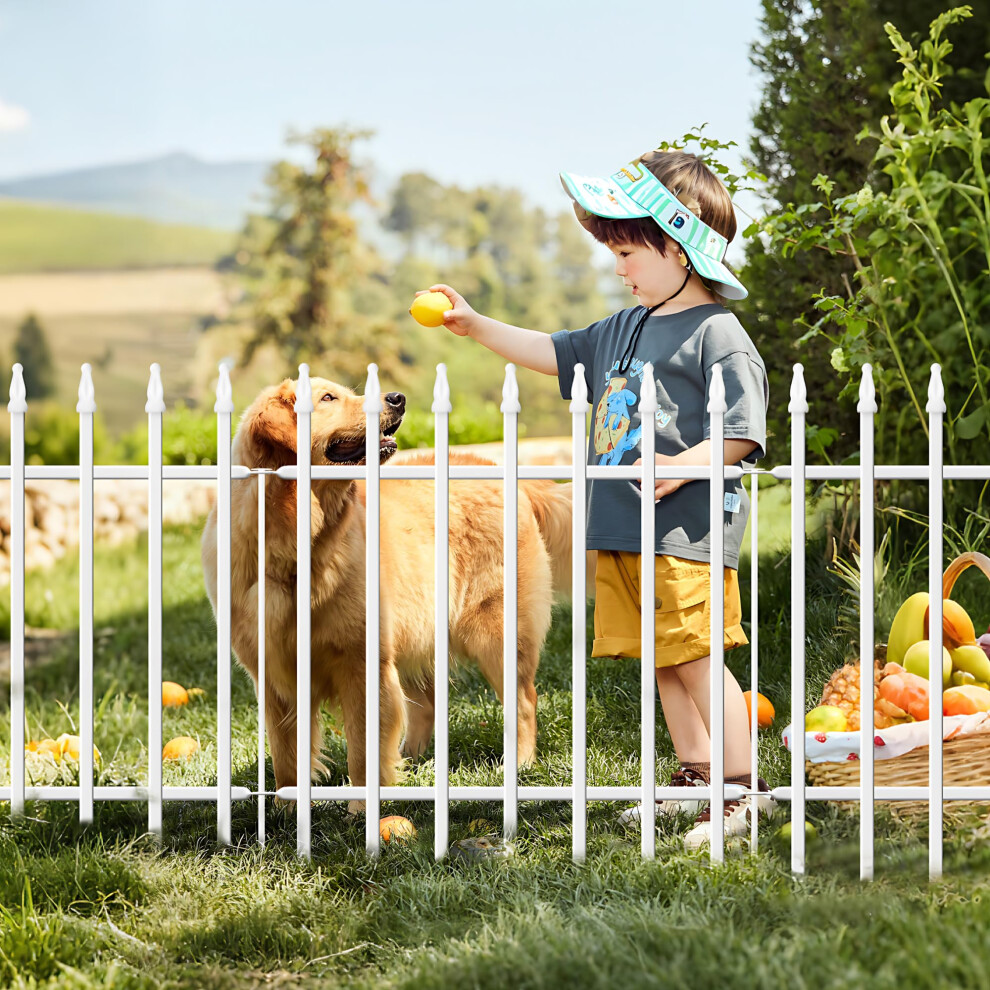 Thealyn Metal Garden Fence Decorative Fence 60Cm High X 60Cm Wide (5 Panels, Total Length 3M) No Dig Fence Border Fence Dog Fence Landscape Fencing