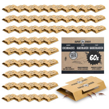 Super Ninja Cockroaches Killer - 60 Traps - Highly Effective and Ecological Cockroach Trap - User Friendly - Up to 3 Months per Trap