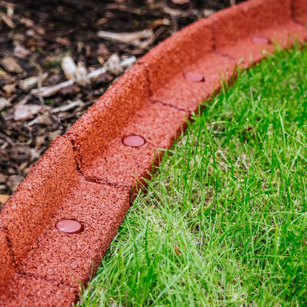 Flexiborder - Lawn Edging - Flexible Garden Edging Border For Grass Lawns - Pathways - Raised Borders - Artificial Grass - Terracotta - 6 X 1M Lengths 404400796004