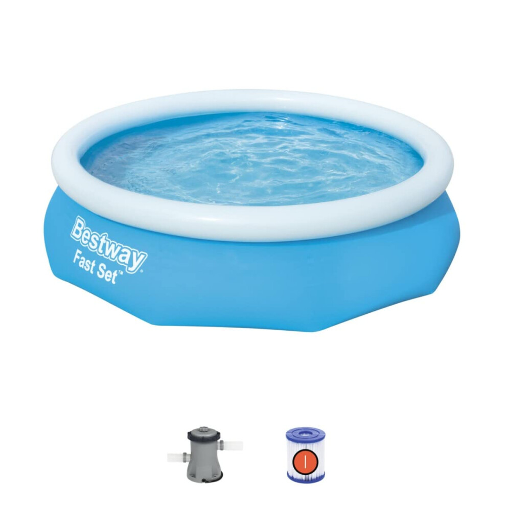Photos - Inflatable Pool Bestway 10ft Fast Set Pool | Above Ground Swimming Pool for Kids and Adults, Complete Set with Filter Pump,