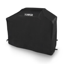 Tower Extra Large BBQ Cover - Heavy-Duty Waterproof & Windproof Outdoor Gas Grill Cover, UV Resistant, Black (H124.8 x W153 x D48cm)