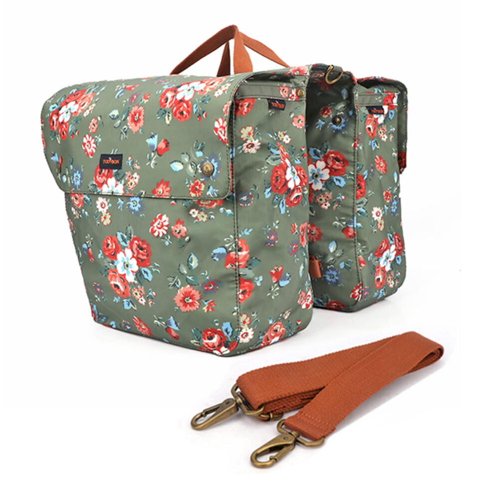 Photos - Bike Bag Tourbn TOURBON Waterproof Canvas Bicycle Bike Rear Seat Carrier Luggage Storage Bag Cycling Double Roll-up Pannier Bag Rear