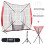 VEVOR VEVOR 7x7 ft Baseball Softball Practice Net, Portable Baseball Training Net for Hitting Catching Pitching, Backstop Baseball Equipment with Bow Frame, 1