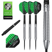 Harrows Dimplex Bomb & Tapered Darts Set I Professional Darts 90% Tungsten Steel Tip ALL Weights I 10pc Set with Black Dimplex Midi Shafts & Dimplex