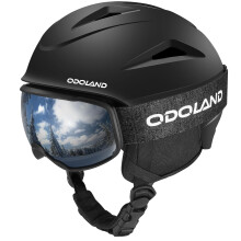 Odoland Ski Helmet with VLT 18% Ski Goggles for Skiing and Snowboard, Light Weight and Adjustable Ventilation Snow Helmet with Warm Fluffy Earpads for