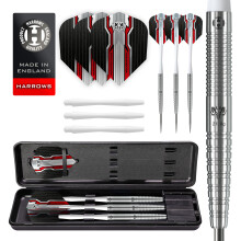Harrows Wolfram 97% Tungsten Steel Tip Darts Set 21g, 22g, 23g, 24, 25g & 26g - Includes Speedline Shafts, Marathon - Wolfram Flights & Travel Case
