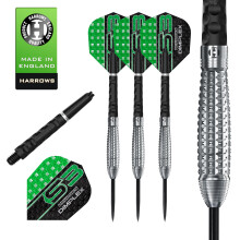 Harrows Dimplex Bomb & Tapered Darts Set I Professional Darts 90% Tungsten Steel Tip ALL Weights I 10pc Set with Black Dimplex Midi Shafts & Dimplex