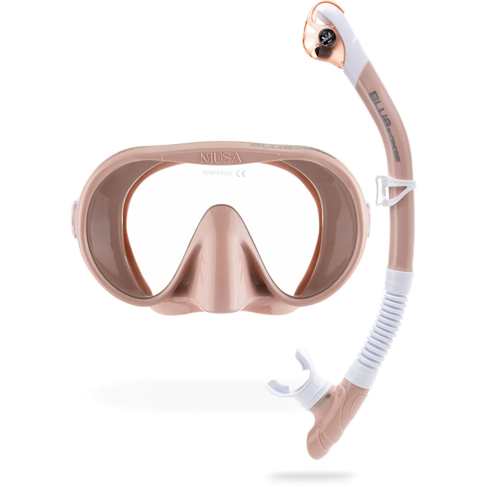 Cressi Musa+Scilla Combo Almond - Adult Combo Set Musa Snorkeling Mask And Scilla Snorke, Almond, One Size