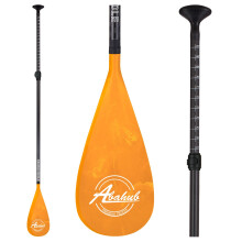 Abahub Carbon SUP Paddles, 1 x 3 Section Adjustable 67" - 86" Carbon Fiber Shaft, Lightweight Stand-up Paddle Oars for Paddleboard, Orange Print