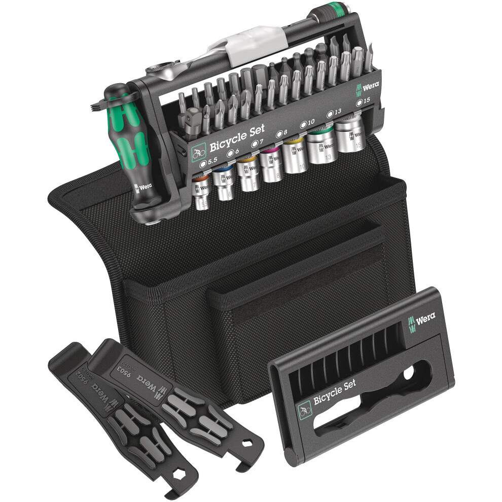 Wera Bicycle Set 3 Metric 1/4In Drive Ratchet & Socket Set, 39 Piece