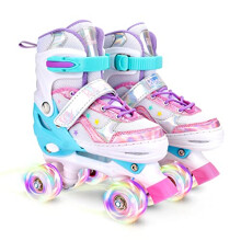 Runcinds Toddler Roller Skates for Girls Kids Boys, 4 Size Adjustable with Light Up Wheels