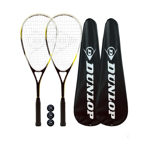 Dunlop 2 x Dunlop NanoMax Pro Squash Rackets + 3 Squash Balls
