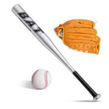 Baseball Bats Set Baseball Bar Stick Silver+Baseball+Baseball Glove Aluminum 25inch Security Baseball Bat and Ball Youth Adult outdoor training