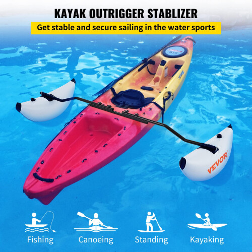 VEVOR VEVOR Kayak Outrigger Stabilizer, 2 PCS, PVC Inflatable Outrigger Float with Sidekick Arms Rod, Standing Float Stabilizer System Kit for Kayaks, 1