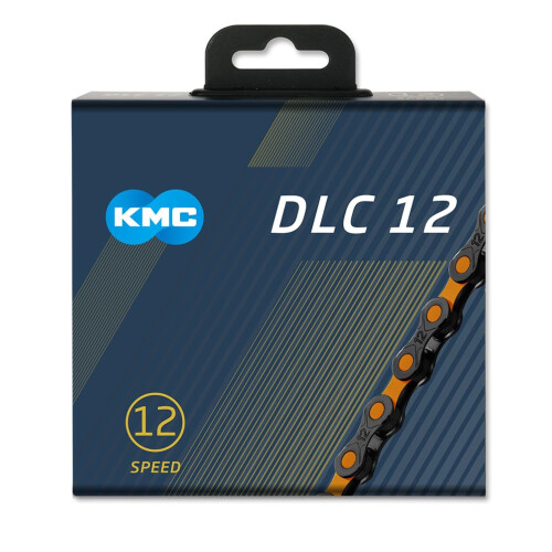 KMC DLC 12 Speed Chain, Black/Orange, 126 Link 1