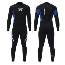 Owntop Men's Full Length 3/2mm Wetsuit, Ultra-Stretch Long Sleeve Winter Wetsuit, Back Zip Adult Neoprene Surfing Diving Wet Suit, Men Blue M