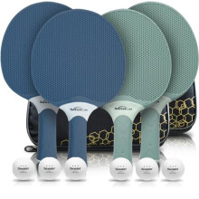 Senston Table Tennis Rackets Set,Professional Ping Pong Paddle Set for 4 Players, Composite Rubber Ping Pong Paddle, Indoor or outdoor games.