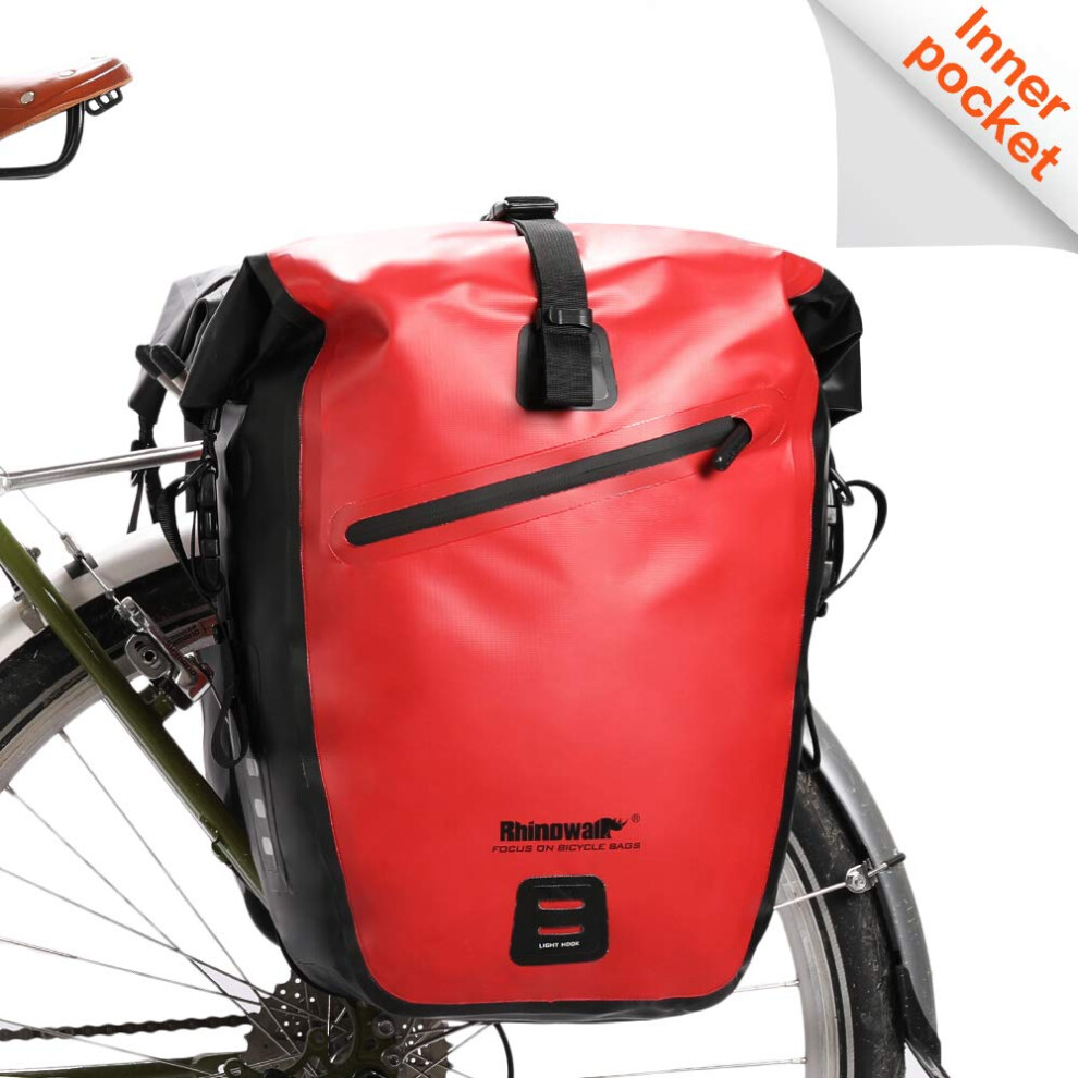 Photos - Bike Bag Rhinowalk  Waterproof Bike Pannier Bag 27L,(for Bicycle Cargo Rack Saddle Bag Shoulder Bag Laptop Pannier Rack Bicyc 