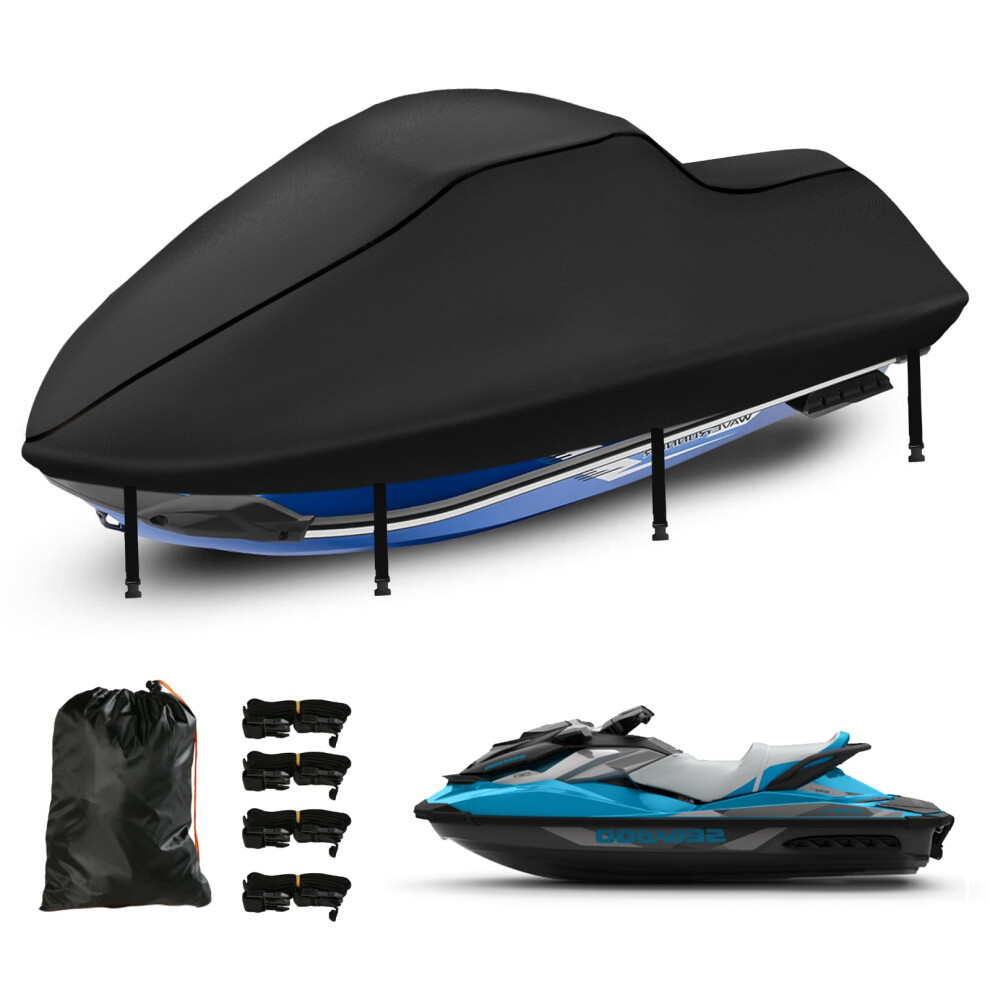 Jetski Covers 3 Seater, Upgraded Heavy Duty 420D Waterproof Motorboat Cover With 2 Air Vent Marine Grade Uv Resistant For Seadoo,Kawasaki,Waverunner 8000000828965