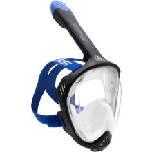 CRESSI Java Full Face Mask Black/Blue L/XL-Unisex Full Face Snorkel Mask, Ultra Clear Anti Fog Lens, 100% Silicone, Snorkel Dry with Safety Valves,