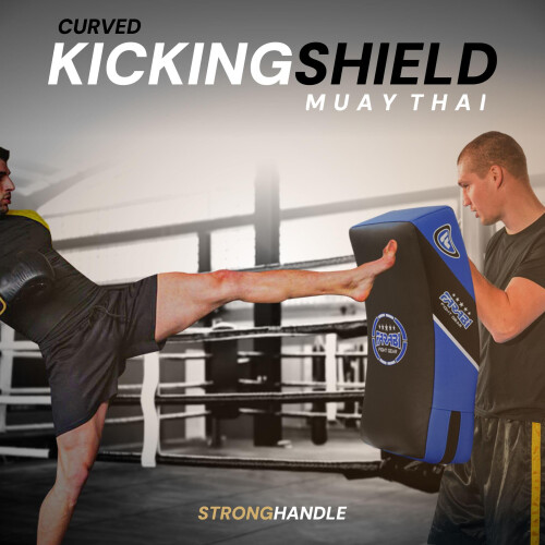 Farabi Kick Shield Strike Thai Pad Curved Large Boxing MMA Training x 1 unit (Black/Blue) 2