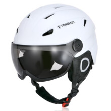 TOMSHOO Skiing Snowboard Helmet Certified Safety Helmet Professional Skiing Snow Sports Helmet Detachable Earmuff Built-in Goggles