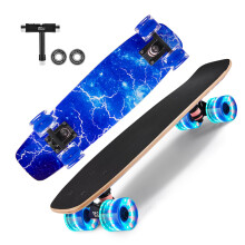 GIEEU Skateboards with Colorful Flashing Wheels for Beginners, Kids, Teens, Adults, 21.8" x 6.1", Complete Standard Skateboards, 9 Layers Maple Deck,