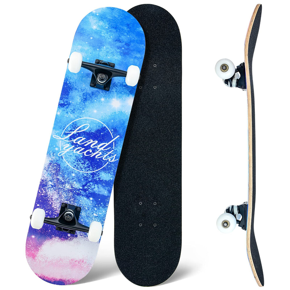 Photos - Skateboard ,31 x 8 Inch Complete , 8-Layer Maple Wood Deck Double Kick Standard s for Kids, Teens, Adult,