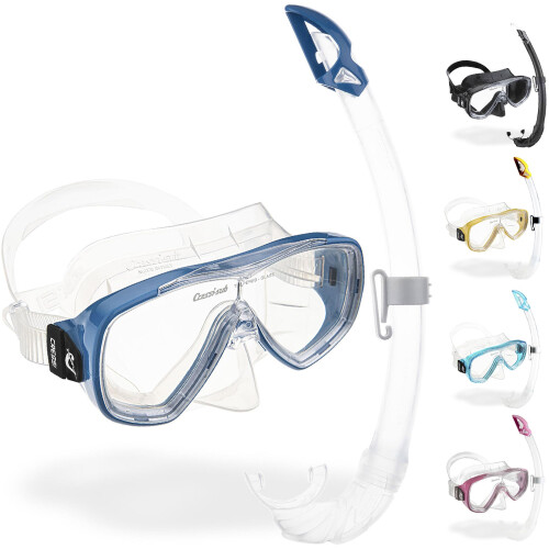 Cressi Cressi Onda Mare Italian Made Snorkel Set - Clear/Blue,