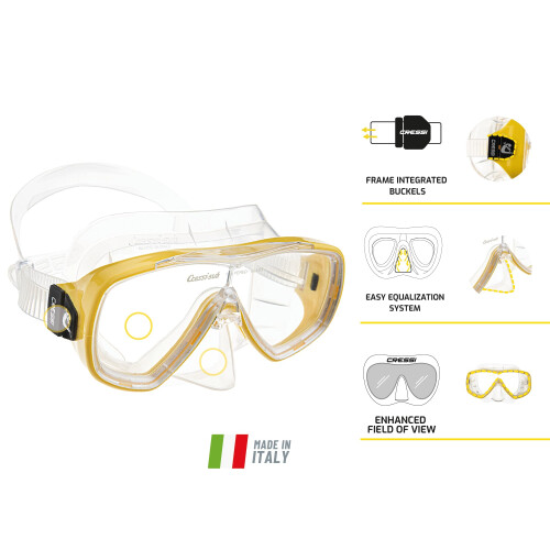 Cressi Cressi Onda Mare Italian Made Snorkel Set - Clear/Blue, 1