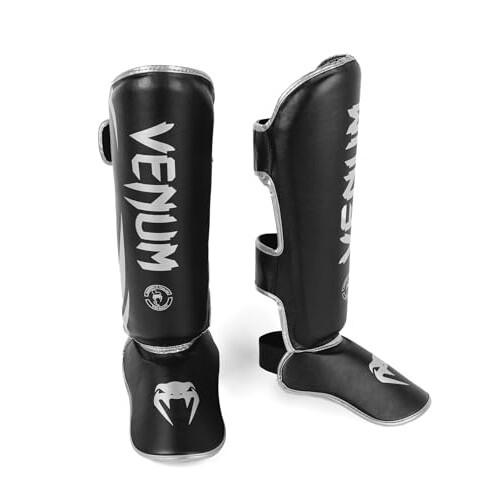 Venum, Challenger Standup Shin Guards, Men's, XL, Black/Silver 1