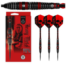 Harrows Ryan Searle ?Heavy Metal? Serie 2-Spieler-Darts-Set I Professionelle Darts 90% Wolframstahlspitze 22 g bis 26 g, 30 g und 32 g Pro Darts I